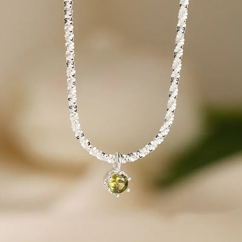 Collier femme pendentif rond scintillant – Chaîne élégante